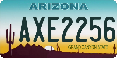 AZ license plate AXE2256