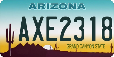 AZ license plate AXE2318