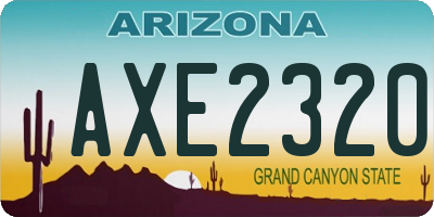AZ license plate AXE2320