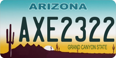 AZ license plate AXE2322