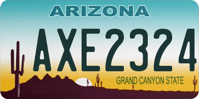 AZ license plate AXE2324