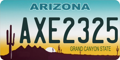 AZ license plate AXE2325