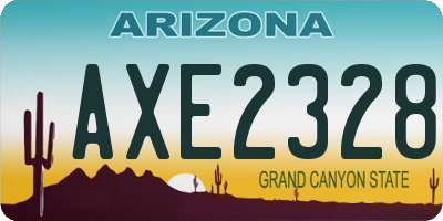 AZ license plate AXE2328