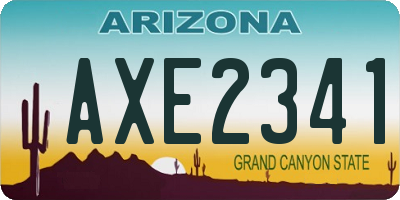 AZ license plate AXE2341