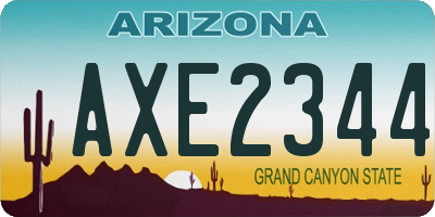 AZ license plate AXE2344