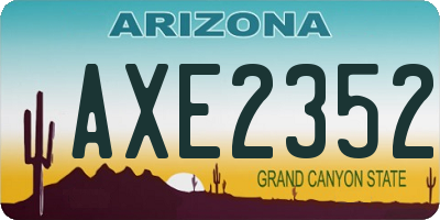 AZ license plate AXE2352