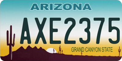 AZ license plate AXE2375
