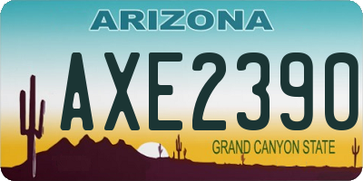 AZ license plate AXE2390