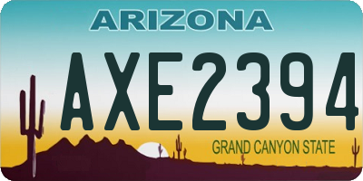 AZ license plate AXE2394
