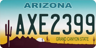 AZ license plate AXE2399