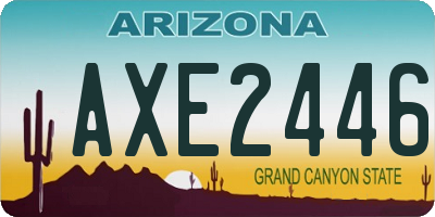 AZ license plate AXE2446