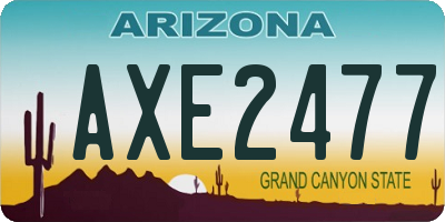 AZ license plate AXE2477