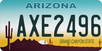 AZ license plate AXE2496