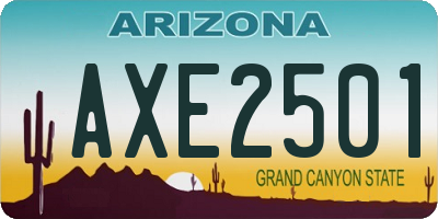 AZ license plate AXE2501