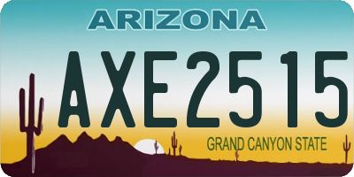AZ license plate AXE2515