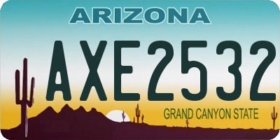 AZ license plate AXE2532