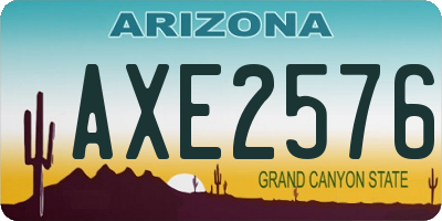 AZ license plate AXE2576