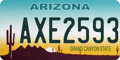 AZ license plate AXE2593
