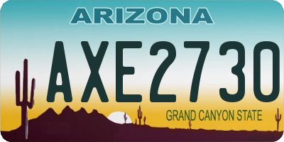 AZ license plate AXE2730