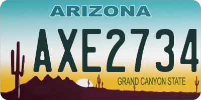 AZ license plate AXE2734