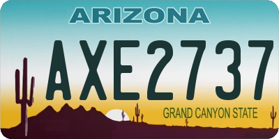 AZ license plate AXE2737