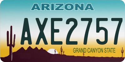 AZ license plate AXE2757