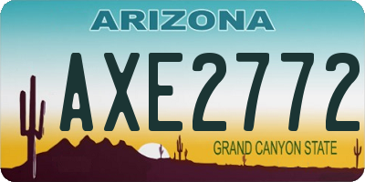 AZ license plate AXE2772