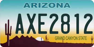 AZ license plate AXE2812