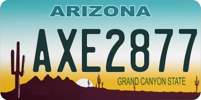 AZ license plate AXE2877