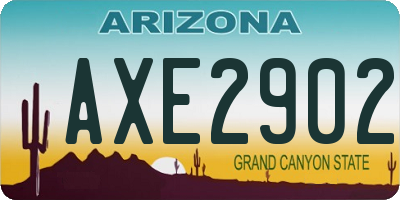 AZ license plate AXE2902