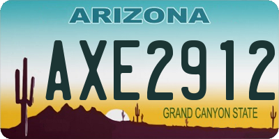 AZ license plate AXE2912