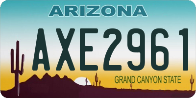 AZ license plate AXE2961