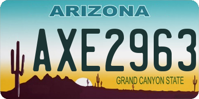 AZ license plate AXE2963