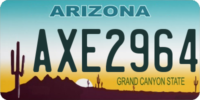 AZ license plate AXE2964