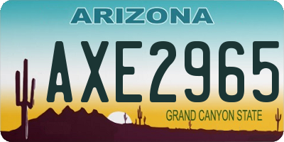 AZ license plate AXE2965