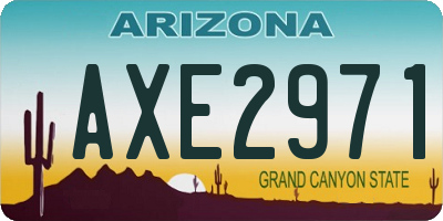 AZ license plate AXE2971