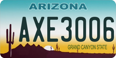 AZ license plate AXE3006