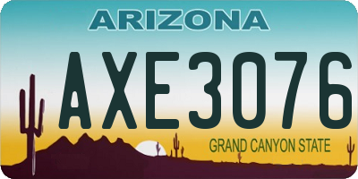 AZ license plate AXE3076