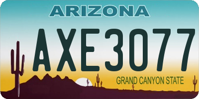 AZ license plate AXE3077