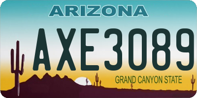 AZ license plate AXE3089