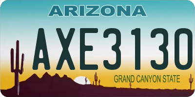 AZ license plate AXE3130