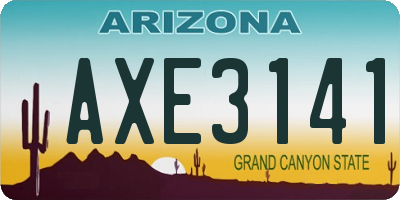 AZ license plate AXE3141