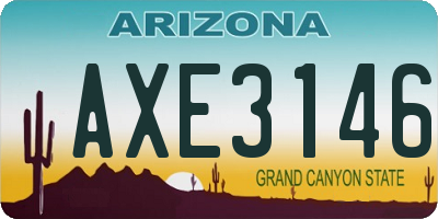 AZ license plate AXE3146