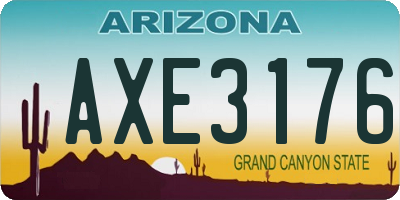 AZ license plate AXE3176