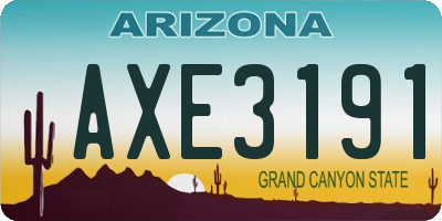 AZ license plate AXE3191