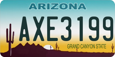 AZ license plate AXE3199