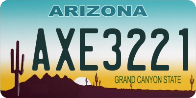 AZ license plate AXE3221