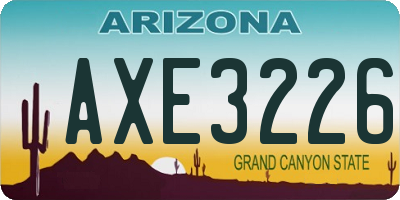 AZ license plate AXE3226