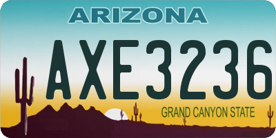 AZ license plate AXE3236