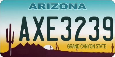 AZ license plate AXE3239